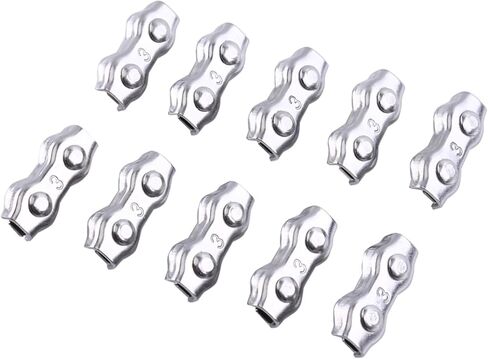 M3 سلك الفولاذ المقاوم للصدأ حبل الحبل قبضة المشابك الفلسفة متينة الفضة 10pcs 3mm in Kuwait