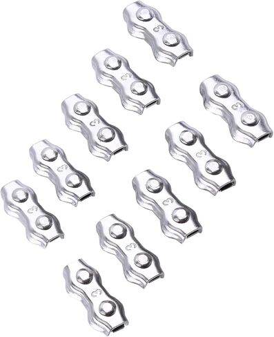 M3 سلك الفولاذ المقاوم للصدأ حبل الحبل قبضة المشابك الفلسفة متينة الفضة 10pcs 3mm in Kuwait
