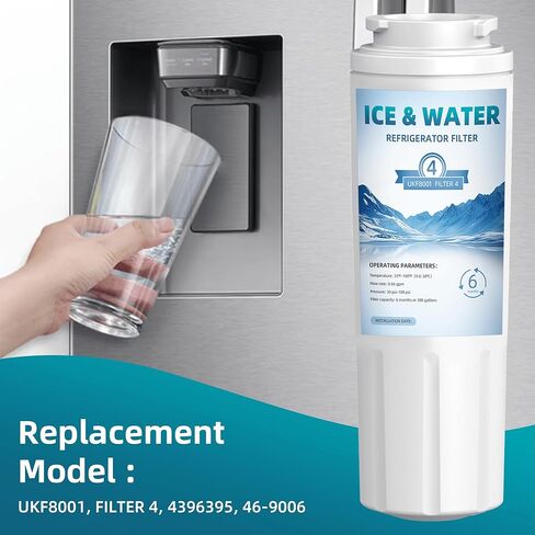 EDR4RXD1 UKF8001 Water Filter Compatible with Every-Drop Filter 4, Replace Whirl-pool Maytag Kitchen-aid Ukf8001axx-200, Hdx Fmm-2, Whr4rxd1, Water Filter 3-Pack QWFIZ in Saudi Arabia
