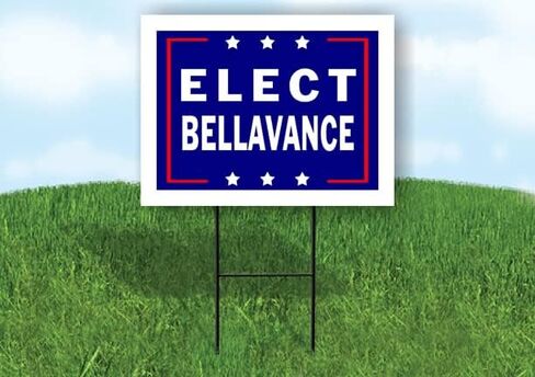 Elect Bellavance - علامة طريق Side Side Side Sign With Stand - Drainway Signs for Street ، Lawn ، Block ، House ، Real Estate - Synd Signs ، Scient Sign ، Signized Ligage - 18 "× 24" in Saudi Arabia