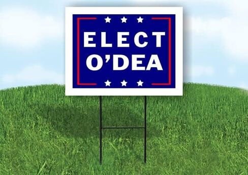 Elect O'Dea - علامة طريق Side Side Side Sign With Stand - Drainway Signs for Street ، Lawn ، Block ، House ، Real Estate - Synd Sign ، Sign Sign ، Signization Signage - 18 "× 24" in Saudi Arabia