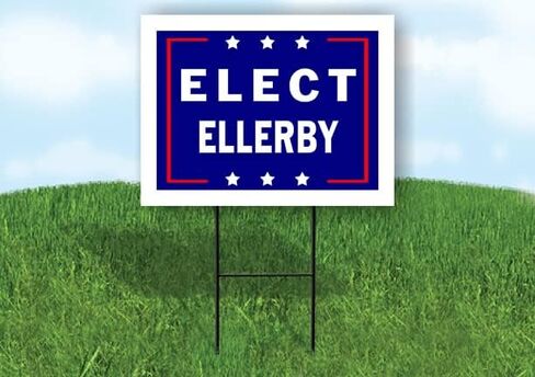 Elect Ellerby - علامة طريق Side Side Side Sign With Stand - Drainway Signs for Street ، Lawn ، Block ، House ، Real Estate - Synd Sign ، Sign Sign ، Signized Ligage - 18 "× 24" in Saudi Arabia