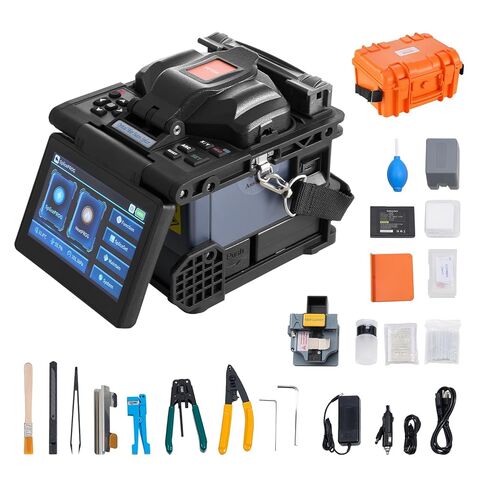 Vevor Fiber Fusion Splicer 6-Motor ، Core Moalment Fiber Optic Pricer 6S Clishing & 13S Heating ، مع شاشة 5 "LCD ، بطارية 7800mAh لـ SM MM DS NZDS in Saudi Arabia