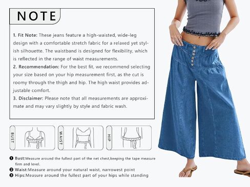 CHARTOU Women Flare Wide Leg Jeans Baggy Cropped Mid Rise Jeans Pleated Ruffle Denim Pants with Pockets in Saudi Arabia