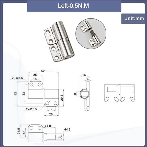 Zinc Alloy Detachable Insertable Stop Shaft Damping Hinge 1Pcs(Right) in Saudi Arabia