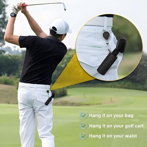 فرشاة منظف Golf Club مع مقطع تجنيب قابل للتطوير وزجاجة الماء 7.5 بوصة يحمل 4 أوقية من الماء ، وملحقات الجولف الأساسية للرجال ، وأفضل هدايا الجولف للرجال in Saudi Arabia