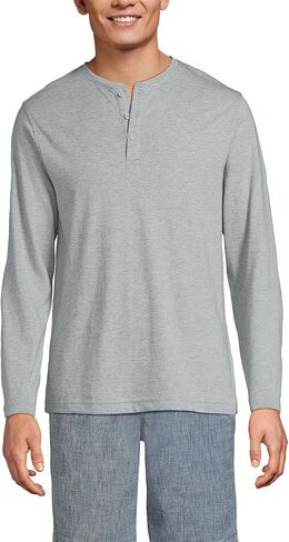 Lands' End Men's Supima Jersey Long Sleeve Henley in Saudi Arabia