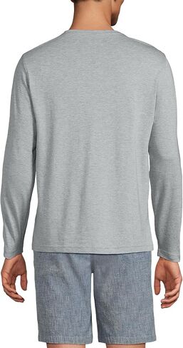 Lands' End Men's Supima Jersey Long Sleeve Henley in Saudi Arabia