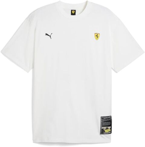 PUMA Mens Scuderia Ferrari Color Splash Graphic Crew Neck Short Sleeve Casual Tops Casual - Yellow in Saudi Arabia