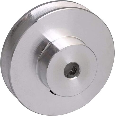 Single Groove V-Shape Pulley Wheel 8mm Bore Diameter 41mm PU Round Belts Wheel for Motor Shaft Silver Aluminum Alloy in Saudi Arabia