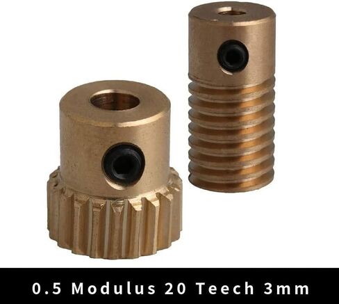 0.5 Modulus Compact Brass Worm Reducer 20 T Wore Gear Wheel and 3mm Bore Worm Gear Shaft in Saudi Arabia
