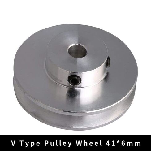 Silver Aluminum Alloy Fixed Bore Single Groove V-Shape Pulley for Motor Shaft 0.3-0.5cm PU Round Type Belts 4.1x1.6x0.6cm in Saudi Arabia