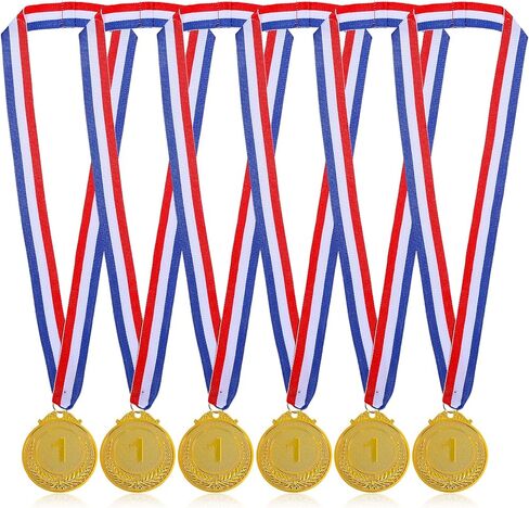 6Pcs Gold Medals for Awards, 2 Inch Metal Award Medals Olympic Style Winner Awards for Competitions, Sports, Party, Tournaments, and Prizes in Saudi Arabia