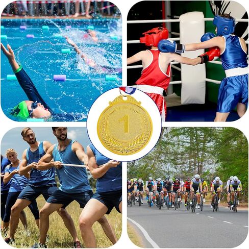 6Pcs Gold Medals for Awards, 2 Inch Metal Award Medals Olympic Style Winner Awards for Competitions, Sports, Party, Tournaments, and Prizes in Saudi Arabia