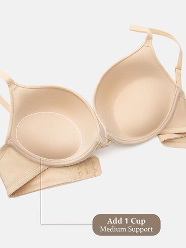 Push Up T-Shirt Bra Thick Pads Add 2 Cups Plunge Sexy Cleavage Extra Padded Underwire Bras 36B Black in Saudi Arabia