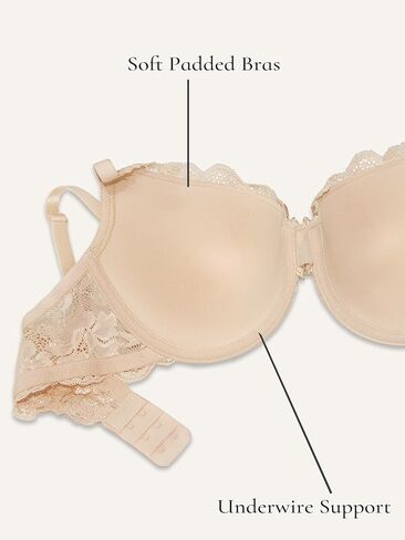 Push Up T-Shirt Bra Thick Pads Add 2 Cups Plunge Sexy Cleavage Extra Padded Underwire Bras 36B Black in Saudi Arabia