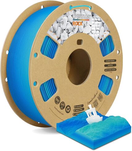 OVERTURE Rock PLA Filament 1.75mm, Marble PLA 3D Printer Filament 1kg Spool (2.2lbs), Dimensional Accuracy +/- 0.02 mm, Fit Most FDM Printer (Barrier Reef) in Kuwait