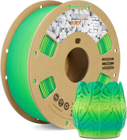 OVERTURE Rock PLA Filament 1.75mm, Marble PLA 3D Printer Filament 1kg Spool (2.2lbs), Dimensional Accuracy +/- 0.02 mm, Fit Most FDM Printer (Barrier Reef) in Kuwait