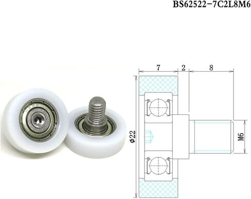5pcs OD 15mm Package POM Bearing Flat Pulley with M4 Screw 15xM4 BS62315-4C1L5M4 Sliding Glass Door Mute Nylon Wheel Roller(OD13 x W4 x M4) in Saudi Arabia