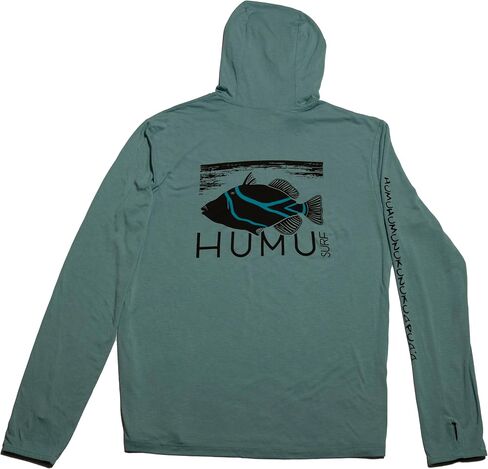 Humu Surf Bamboo Hoodie Lightweight - Men's - Ocean Blue Ultra Soft ، Lightweight ، Upf 50+ Sun Protection ، Vorid in Saudi Arabia