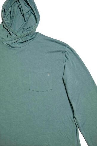 Humu Surf Bamboo Hoodie Lightweight - Men's - Ocean Blue Ultra Soft ، Lightweight ، Upf 50+ Sun Protection ، Vorid in Saudi Arabia