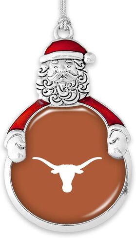 Texas Longhorns Santa with Team Logo Silver Metal Christmas Ornament Gift Tree Decoration UT in Saudi Arabia
