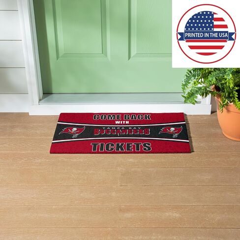 Team Sports America NFL Tampa Bay Buccaneers | Indoor and Outdoor Entryway | 28 x 16 Inches | Non Slip Back | Welcome Floor Mats | Muddy Dog Paws | Front Door Entrance Home Décor in Saudi Arabia