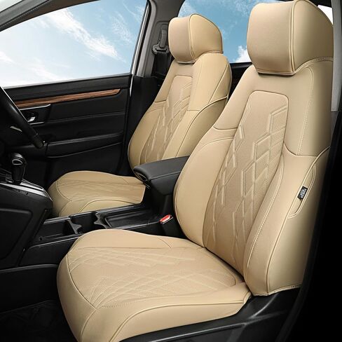 FREESOO CRV Front Seat Covers - 2pcs Custom Fit Front Car Seat Covers for Honda CRV 2022 2021 2020 2019 2018 2017 - Luxury Waterproof Leather Bucket Seat Covers for SUV - Black in Saudi Arabia