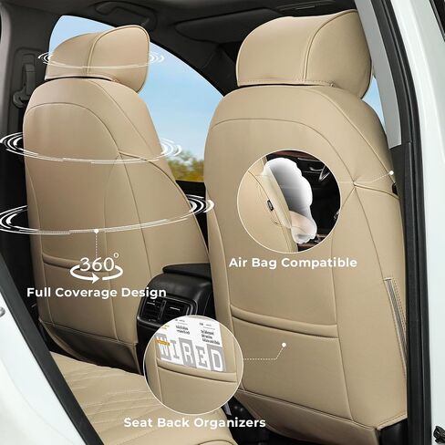 FREESOO CRV Front Seat Covers - 2pcs Custom Fit Front Car Seat Covers for Honda CRV 2022 2021 2020 2019 2018 2017 - Luxury Waterproof Leather Bucket Seat Covers for SUV - Black in Saudi Arabia