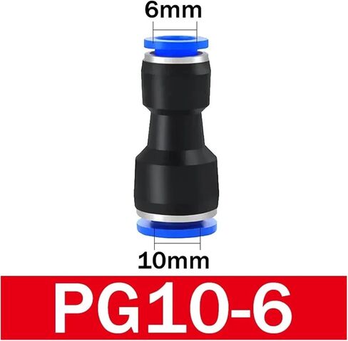 20/100pcs تركيبات هواء الموصل البلاستيكي PU لدفع أنبوب خرطوم الماء في اتصال سريع مستقيم (Pg 12-8،100 pcs) in Kuwait