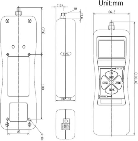 Tension Pressure Tester, With External Sensor, Data Output, 4-Digit LCD Display, Peak And Track Model, For Lab Load Tests(2000N) in Kuwait