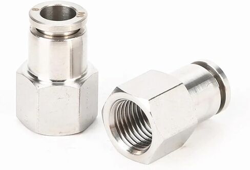 1/8" 1/4" 3/8" 1/2" BSPT Female Pneumatic 304 Stainless Steel Push In Quick Connector Release Air Fitting Plumbing(6mm OD Hose,1/8") in Saudi Arabia
