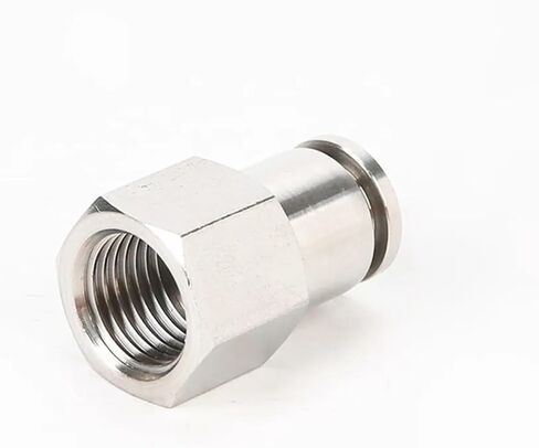 1/8" 1/4" 3/8" 1/2" BSPT Female Pneumatic 304 Stainless Steel Push In Quick Connector Release Air Fitting Plumbing(6mm OD Hose,1/8") in Saudi Arabia