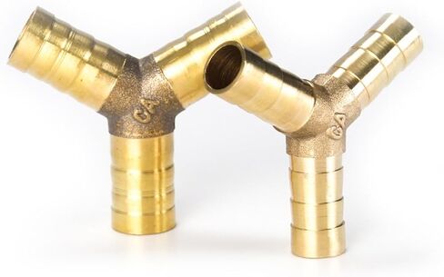 Brass Barb Pipe Fitting 2 3 4 Way Connector for 4mm 5mm 6mm 8mm 10mm 12mm Hose Copper Pagoda Gas Water Tube Fittings(Khaki) in Saudi Arabia