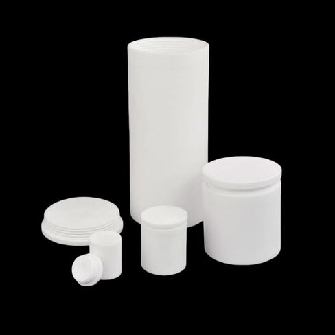 Corundum Cylindrical Crucibles with Threaded Caps, 99% Alumina Ceramic Crucibles, Available in Various Specifications (1, 14 * 25mm*1.75ml, OD*Total Height*Maximum Capacity) in Kuwait