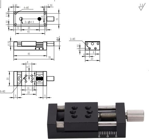 X Axes Linear Stage Manual Twist Fine Tune Platform Sliding Table Aluminum Alloy SP20A 10 High Precision Smooth Motion for Optical Equipment Measuring Devices in Saudi Arabia