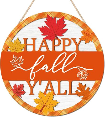 HOURIA 3D Fall Front Door Sign, Fall Football Decorations for Home,11.5"Rustic Football Fall Hanging Decor,Autumn Fall Wreath for Front Door,Maple Leaves decor for Farmhouse Indoor Outdoor Garden in Kuwait