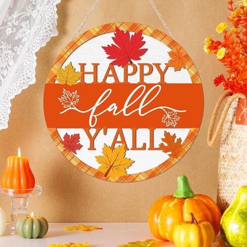 HOURIA 3D Fall Front Door Sign, Fall Football Decorations for Home,11.5"Rustic Football Fall Hanging Decor,Autumn Fall Wreath for Front Door,Maple Leaves decor for Farmhouse Indoor Outdoor Garden in Kuwait