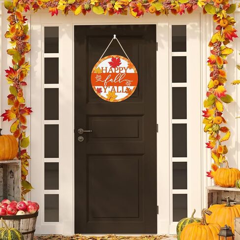 HOURIA 3D Fall Front Door Sign, Fall Football Decorations for Home,11.5"Rustic Football Fall Hanging Decor,Autumn Fall Wreath for Front Door,Maple Leaves decor for Farmhouse Indoor Outdoor Garden in Kuwait
