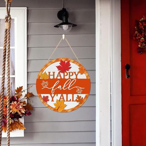 HOURIA 3D Fall Front Door Sign, Fall Football Decorations for Home,11.5"Rustic Football Fall Hanging Decor,Autumn Fall Wreath for Front Door,Maple Leaves decor for Farmhouse Indoor Outdoor Garden in Kuwait