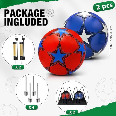 2 Pack Operation عيد الميلاد كرة كرة القدم مع المضخة لحجم الطفل 3 ، الحجم 4 ، الحجم 5 عناصر العروض السائبة صفقات كرات كرة القدم مع إبرة مضخة حقيبة رياضية من 4 إلى 14 عامًا in Kuwait