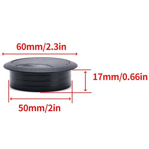 Surf Turtle Desk Grommet 12 حزمة 2 بوصة حلقات سلك كابل سوداء مرنة ، غطاء ثقب من البلاستي in Kuwait