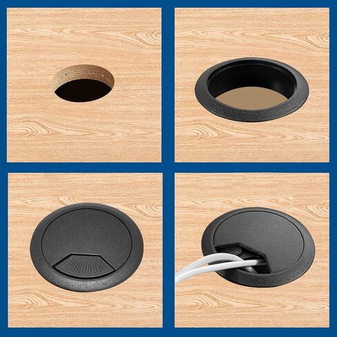 Surf Turtle Desk Grommet 12 حزمة 2 بوصة حلقات سلك كابل سوداء مرنة ، غطاء ثقب من البلاستي in Kuwait