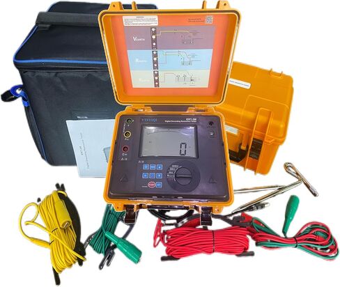 Digital Ground Resistance Tester Meters Two Three Wire Earth Resistance Tester with Range 0.00ohm to 2000ohm Earth Voltage Range 0 to 600V 400 Sets Data Storage Rechargeable Llithium Battery in Saudi Arabia