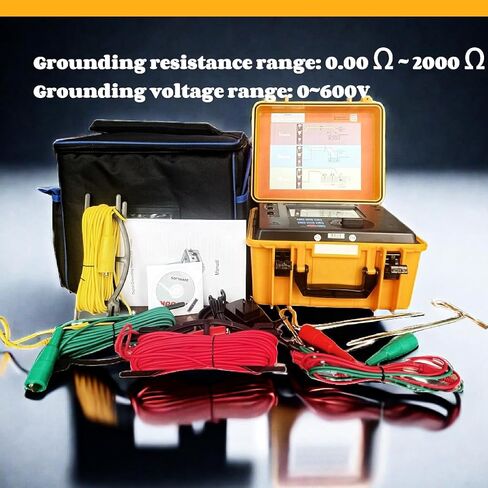 Digital Ground Resistance Tester Meters Two Three Wire Earth Resistance Tester with Range 0.00ohm to 2000ohm Earth Voltage Range 0 to 600V 400 Sets Data Storage Rechargeable Llithium Battery in Saudi Arabia