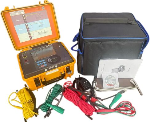 Digital Ground Resistance Tester 2 3 Pole Earth Resistance Tester Meter Earth Resistance Measurement with Range 0.01Ω to 2000Ω Resolution is 0.01Ω for Electrical Equipment Rechargeable USB in Saudi Arabia