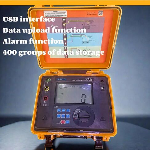 Grounding Resistance Tester Meters 2 3 Wire Digital Earth Resistance Tester with Range 0.00ohm to 2000ohm Range 0 to 600V 400 Sets Data Storage Rechargeable Lithium Battery in Saudi Arabia