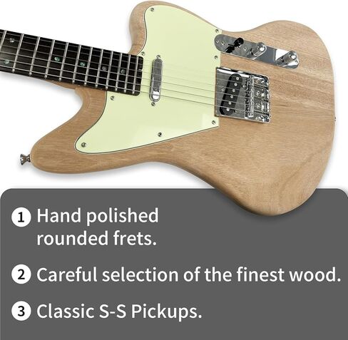 KGD JA DIY طقم الغيتار الكهربائي ، Mahogany Body و Maplp Neck ، لوحة Rosewood Fretboard ، مجموعة غيتار DIY غير المكتملة ، قم ببناء القيثارات الكهربائية الخاصة بك للبالغين in Kuwait