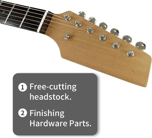 KGD JA DIY طقم الغيتار الكهربائي ، Mahogany Body و Maplp Neck ، لوحة Rosewood Fretboard ، مجموعة غيتار DIY غير المكتملة ، قم ببناء القيثارات الكهربائية الخاصة بك للبالغين in Kuwait