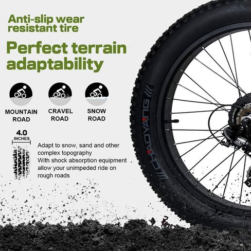 ECOTRIC Coolboy Electric Bike 26" Fat Tire 750W Electric Mountain Bike 48V 12.5AH Removable Large Battery Adult Electric Bicycles Beach Snow Mountain Bike Hydraulic Brakes Dual Shock Absorber in Saudi Arabia